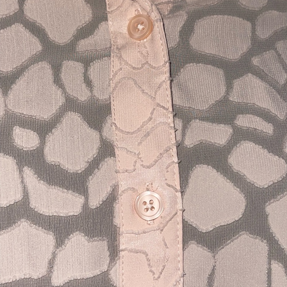 Ann Taylor Beige Patterned Button Down Shirt - image 3